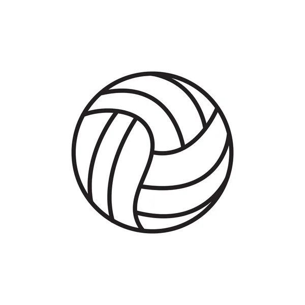 Volleyball-Ikone. Ballsilhouette auf weißem Hintergrund. Sportausrüstung. Vektorillustration. — Stockvektor