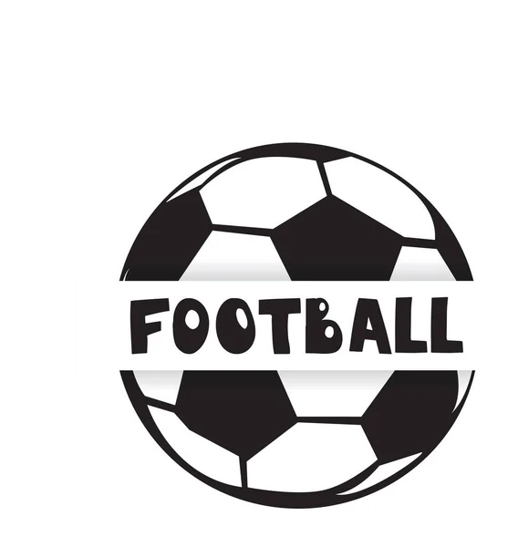 Futebol Futebol Balllogo Design Ícone Vetor Preto Branco Para Emblemas —  Vetores de Stock