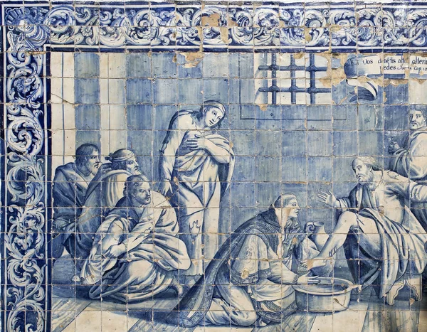 Role of the Water on 18th Century Tiles Panels — Stock Photo, Image