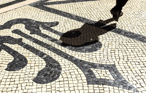 Lisbon Calcada Portuguesa Shadow — Stock Photo, Image