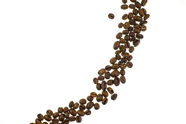 Kávová zrna přes rám — Stock fotografie
