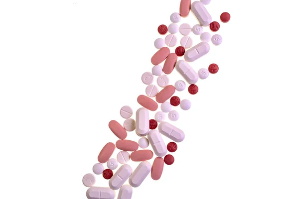 Différents types et couleurs de pilules médicamenteuses — Photo