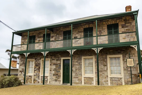 Facade Two Storey Half House Built 1850 Local Stone Never — Stock Photo, Image