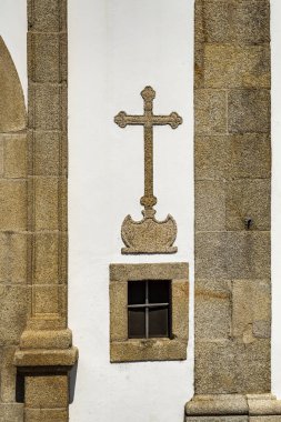 1612 'de Arouca, Aveiro, Portekiz' de inşa edilen Kutsal Ev Şapeli 'nin ön cephesi.