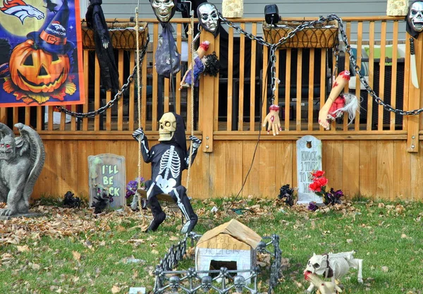 Decoração de Halloween ao ar livre . — Fotografia de Stock