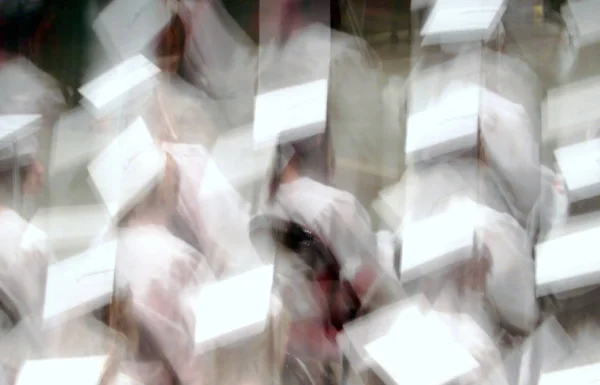 Cerimônia Abstrata Graduação Exibida Dentro Casa Para Estudantes Que Procuram — Fotografia de Stock