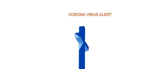 Señal Alerta Del Virus Corona Sobre Una Cruz Religiosa — Foto de Stock