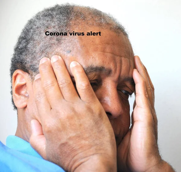 African American Male Senior Receives His Corona Virus Testing Results — Stock Photo, Image