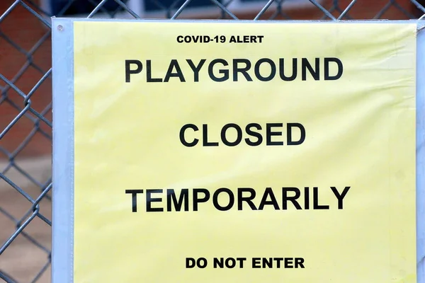 Public Playground Closed Due Covid Virus — Stock Photo, Image