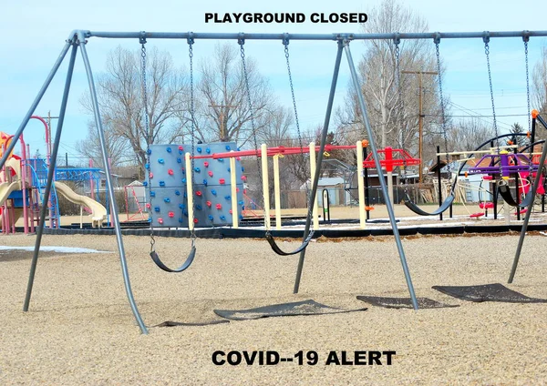 Allmän Lekplats Stängd Grund Covid Virus — Stockfoto