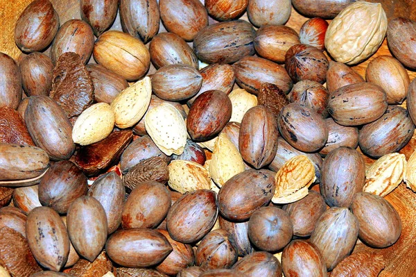 Smíšené Ořechy Svačinka Připravena Podání — Stock fotografie