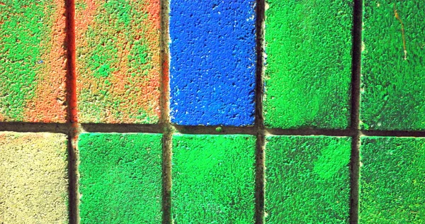 Abstrait Mur Couleur Brique Affiché Extérieur — Photo