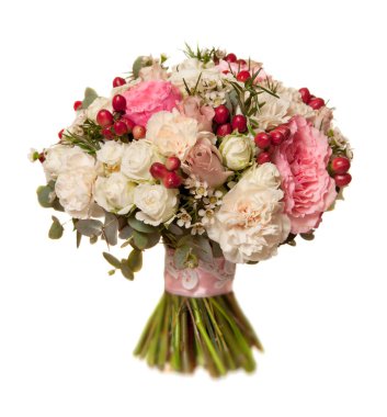 Düğün buket gül ve çilek
