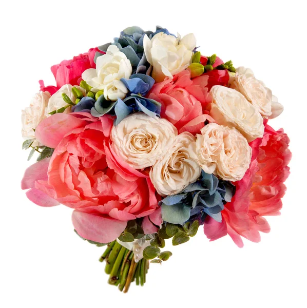 Wedding bouquet with roses and peony — Stock Photo, Image