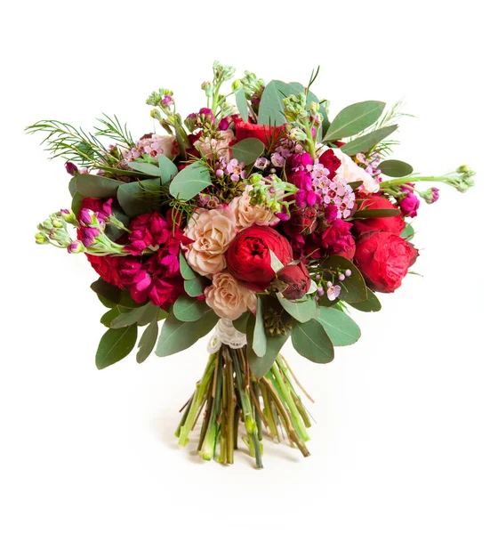 Wedding bouquet with rose bush — Stock Photo, Image