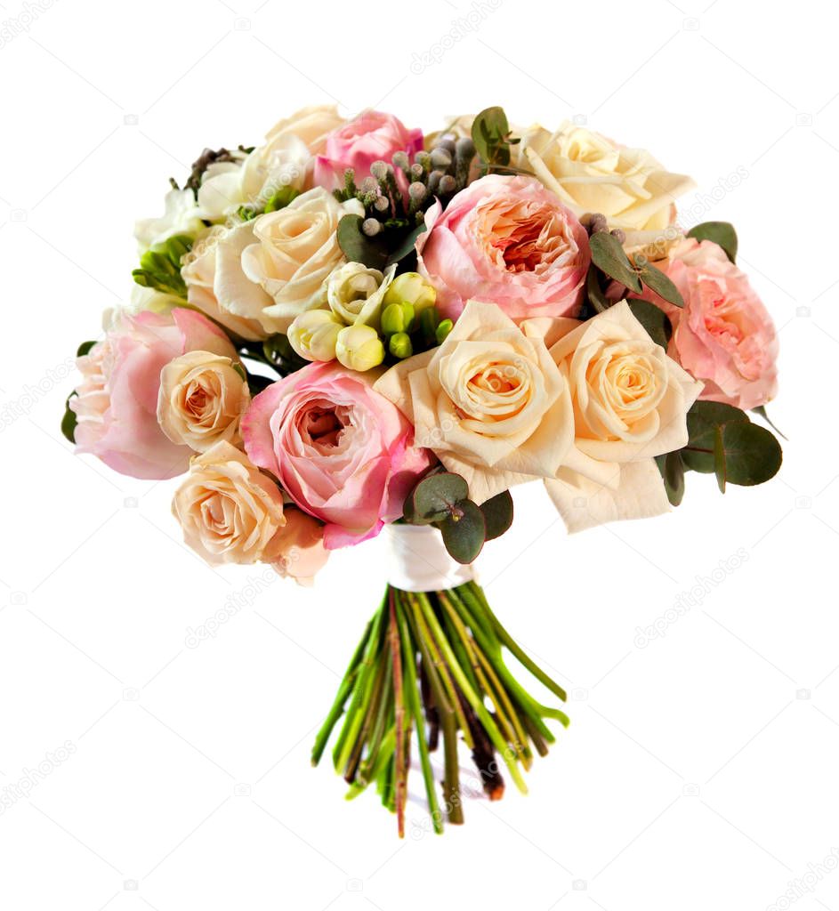 wedding bouquet isolated on white