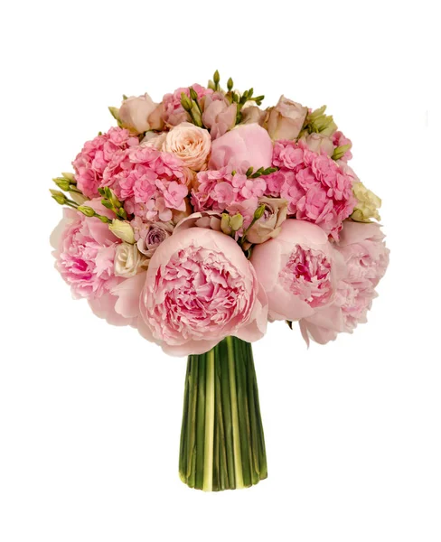 Pink Wedding Bouquet Roses Peony White — Stock Photo, Image