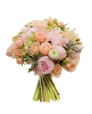 Klasik pembe gül buketi.