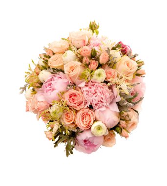 Klasik pembe gül buketi.