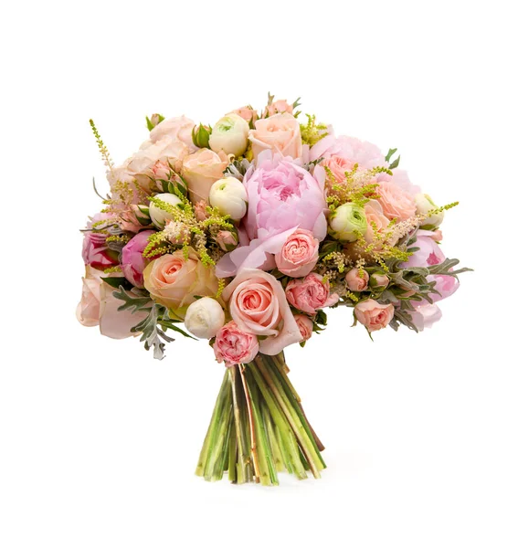 Класичний Весільний Букет Рожевих Троянд — стокове фото