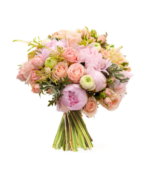 Bouquet Mariage Classique Roses Roses — Photo