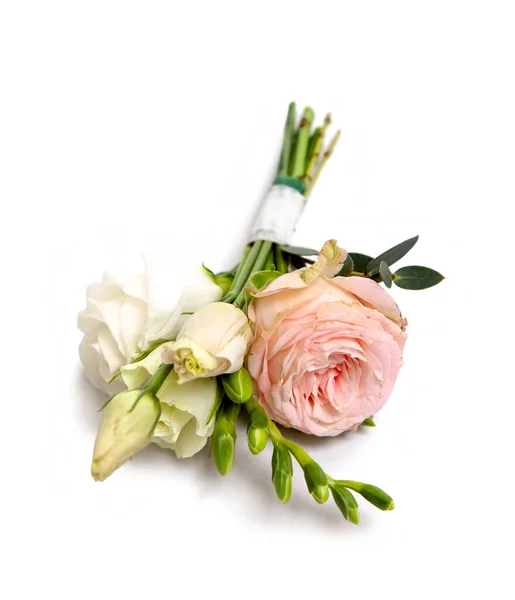 Χαριτωμένο Μπουτονιέρα Ζωντανά Τριαντάφυλλα — Φωτογραφία Αρχείου