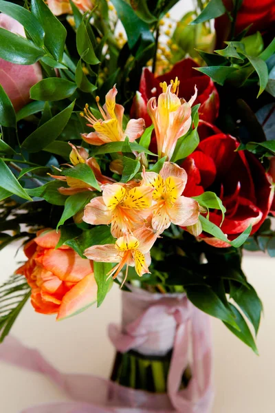 Éléments Bouquet Mariage Alstroemeria Fleur Close — Photo