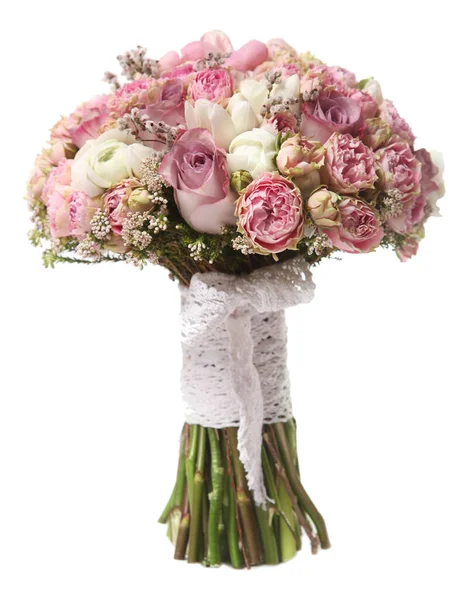 结婚花束与玫瑰花丛 迷迭香 — 图库照片