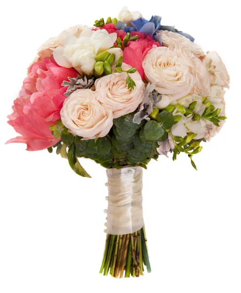 Bouquet Mariage Avec Roses Pivoine — Photo