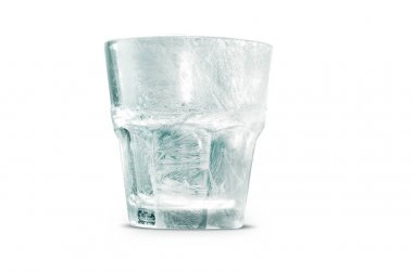 Cam bardak ile hoarfrost