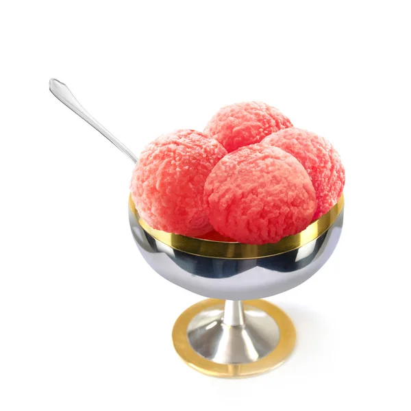 Vanilla Ice Cream Ball Dessert — Stock Photo, Image