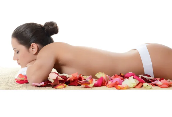 Spa Mujer aislada en blanco —  Fotos de Stock