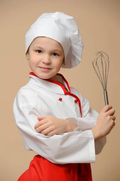 Little cook girl — Stock Photo, Image