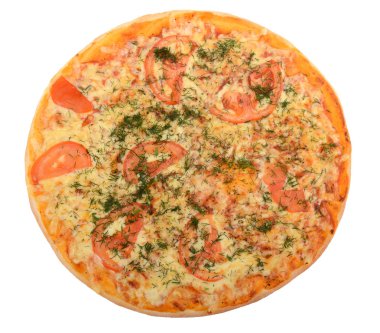 Üstten karışık pizza 
