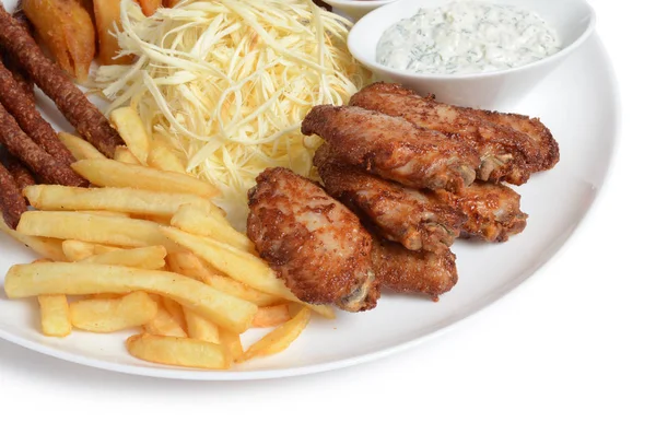 fried chicken with fries