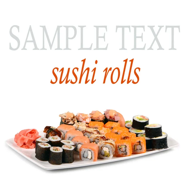 Une nourriture savoureuse. Rouleaux de sushi — Photo