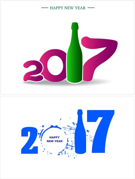 해피 뉴가 어 2017. 휴일 배경 2017 새 해 당신의 인사말 배너, 초대장, 포스터, 카드, 전단지, 브로셔, 배경, 배너, 달력에 대 한 투 윈으로 행복 한 창조적인 디자인을 추상화. — 스톡 벡터