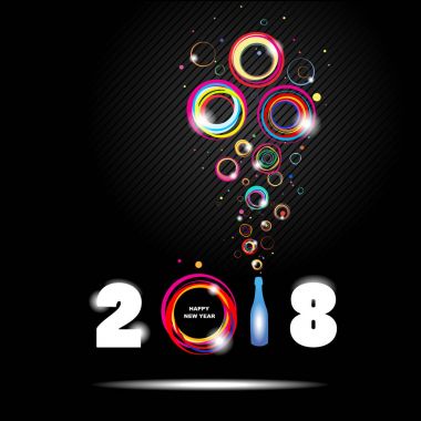 Mutlu yeni yıl 2018. Soyut poster