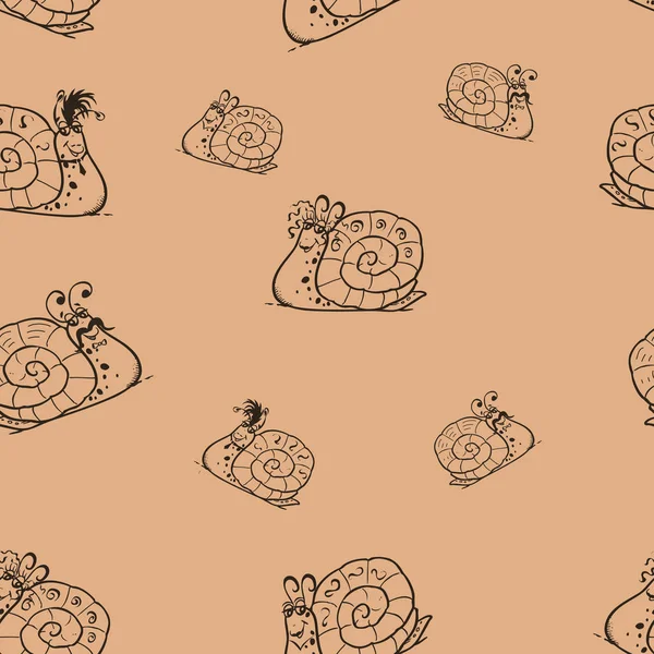 Escargots sur le fond beige — Image vectorielle