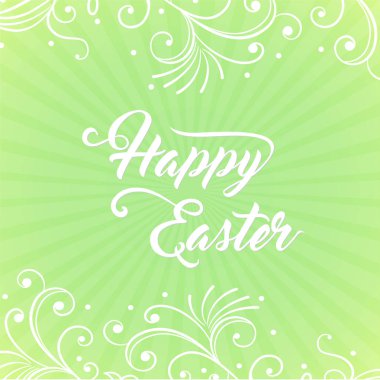 Mutlu Paskalya yeşil zemin üzerine