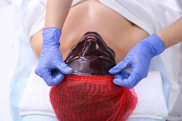 Maschera di Cioccolato Viso Spa — Foto Stock