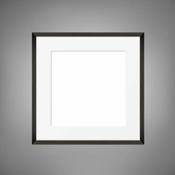 Čtvereček prázdný rámeček na šedé zdi. Vektor šablona — Stockový vektor
