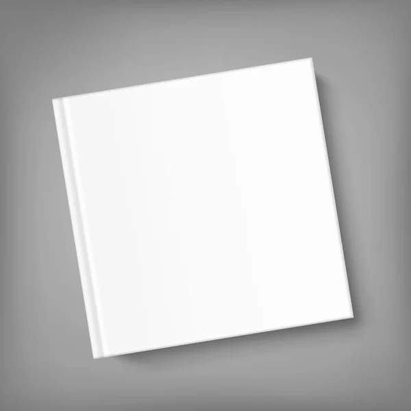 Leere quadratische Buchvorlage auf grauem Hintergrund — Stockvektor