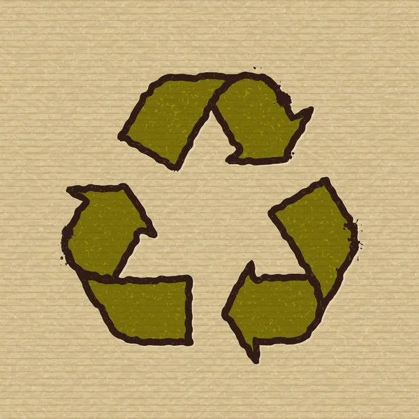 Recykling symbol na tekturze. — Wektor stockowy