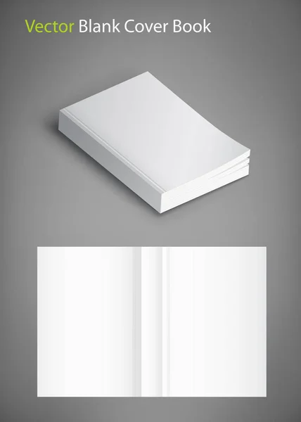 Cubierta de libro en blanco, ilustración vectorial. Plantilla para su diseño . — Vector de stock