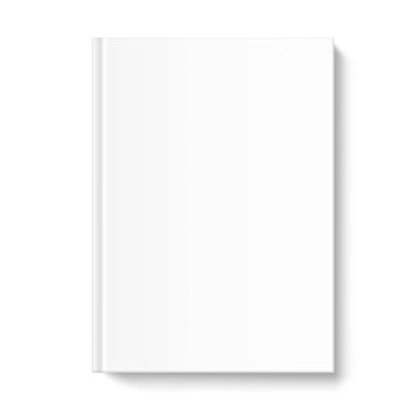 Blank book cover template on white background clipart