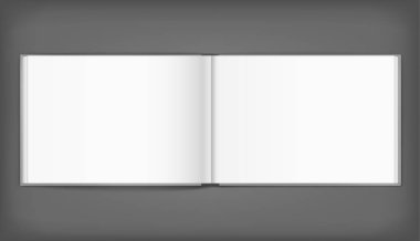 Açık albüm kapağı gri arka plan üzerinde boş. Şablon