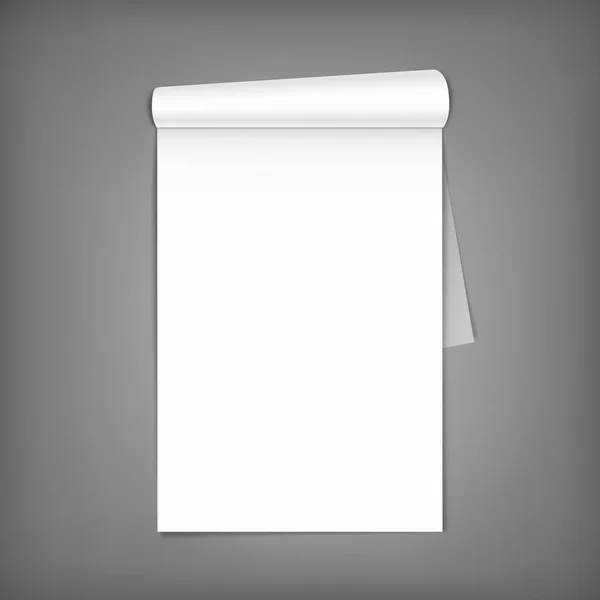 Blank magazine with rolled pages. A4 — Stock Vector