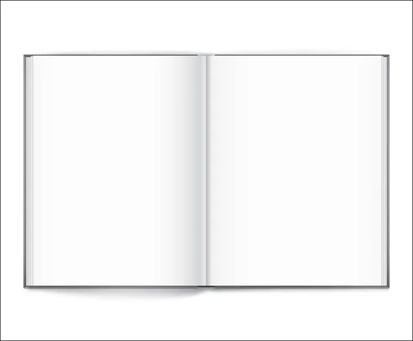 Üres, a nyitott könyv, borító, fehér háttér. Sablon — Stock Vector