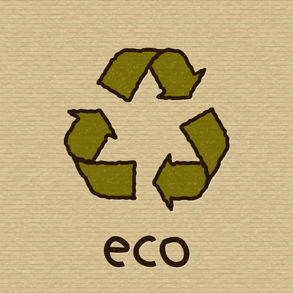 Reciclar símbolo en cartón. Eco — Vector de stock